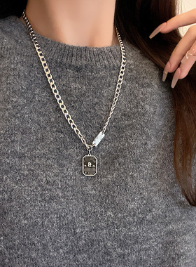 2026年新款钛钢嘻哈项链女时尚轻奢小众气质高级感百搭设计感项饰