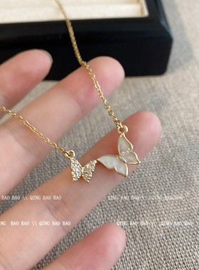 设计感蝴蝶钛钢项链女时尚超仙气质百搭高级感小众个性项饰品