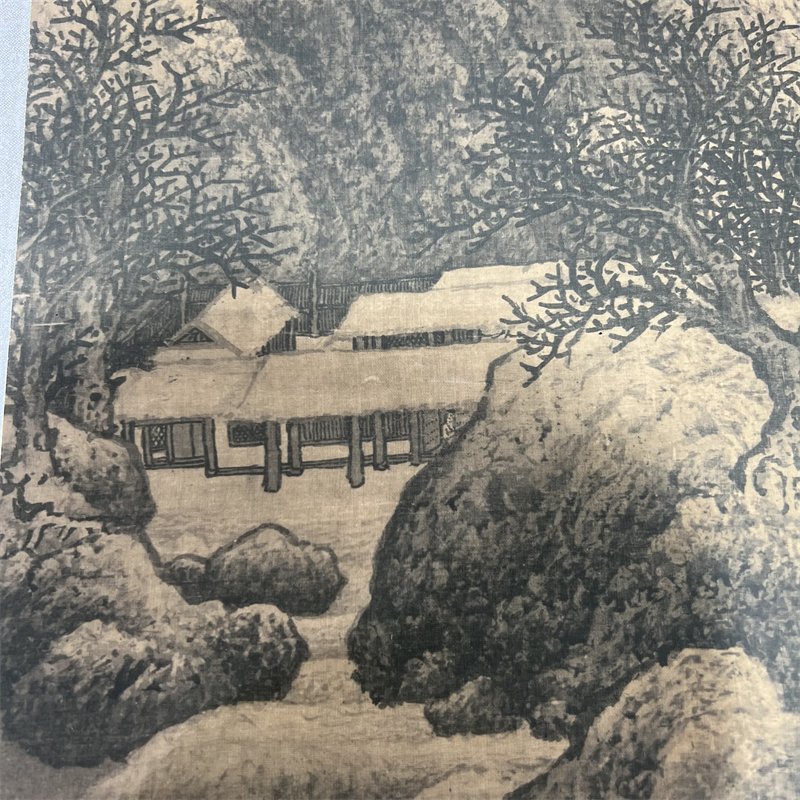 北宋 范宽 雪景寒林图 宋画精品仿古立轴国画高清微喷复制装饰画 - 图1