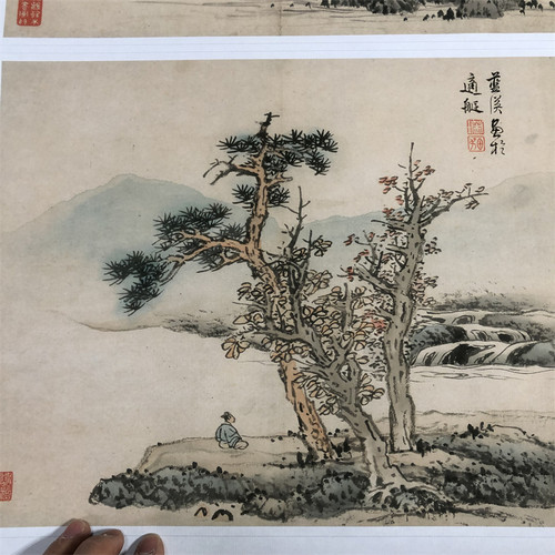 明蓝瑛山水画册12页仿古风景山水国画真迹高清微喷复制装饰画临摹 - 图2
