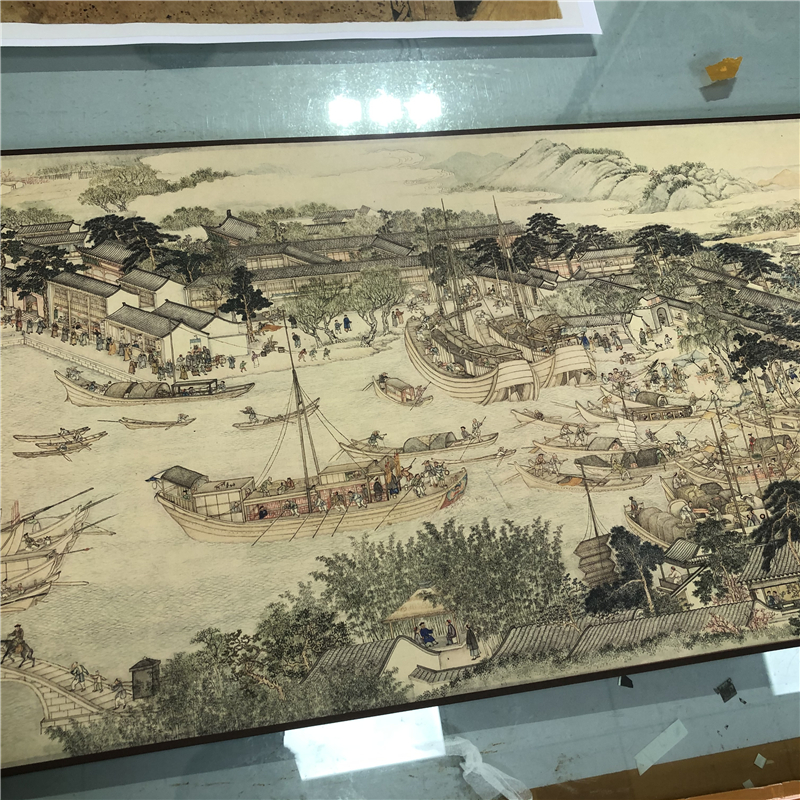 清徐扬姑苏繁华图名家字画高清微喷书画原比例长卷国画装饰画-图1