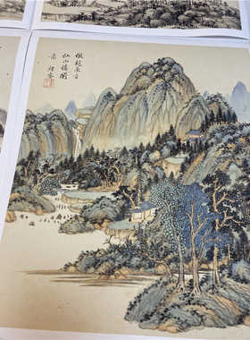 清王时敏 仿宋元山水画10桢 名家国画画册学习临摹高清微喷装饰画