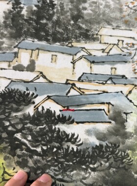 聚宝盆山水画风景画高清微喷复制