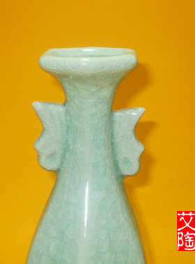 钧窑裂纹釉工艺品小摆件仿古瓷器