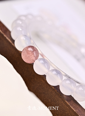 天然白玛瑙手串草莓晶手链