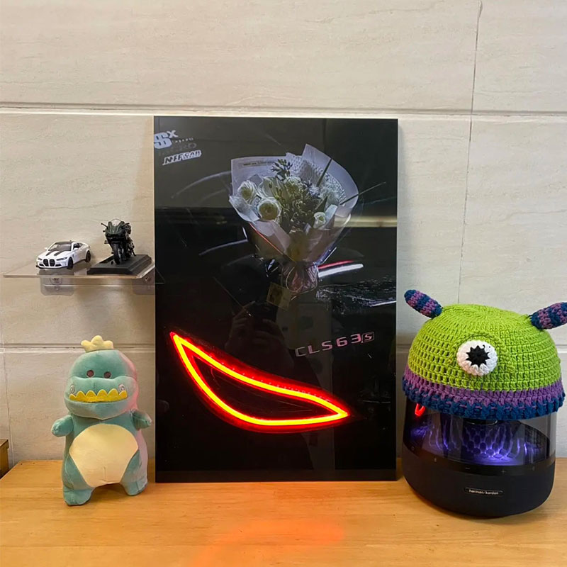 【定制】汽车壁画灯亮灯汽车尾灯宝M4cls63恶魔之眼装饰gtr礼物做 - 图1