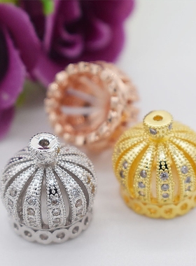 包金微镶满钻镂空不掉色DIY首饰