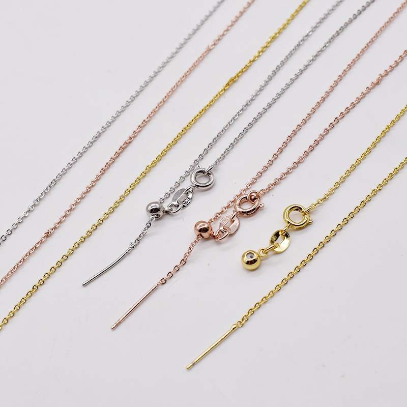 925半银十字链O字链  单链蛇骨链项链带针硅胶调节球路路通链配饰,淘宝优惠券,粉丝福利购,淘宝优惠卷