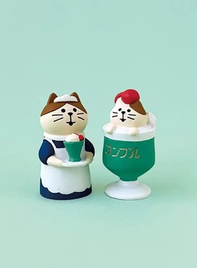 日式猫ZAKKA食玩INS面包烘焙咖啡店装饰拍摄道具微缩树脂小摆件