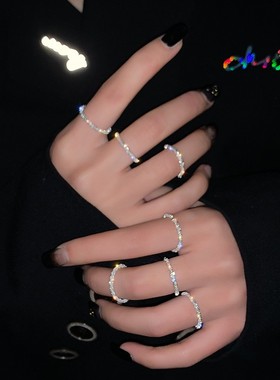 波光粼粼超闪指环戒指