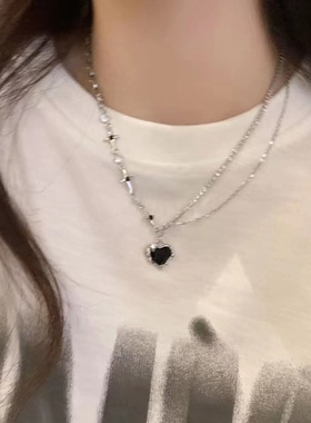 辣妹标配！双层闪钻百搭甜美项链