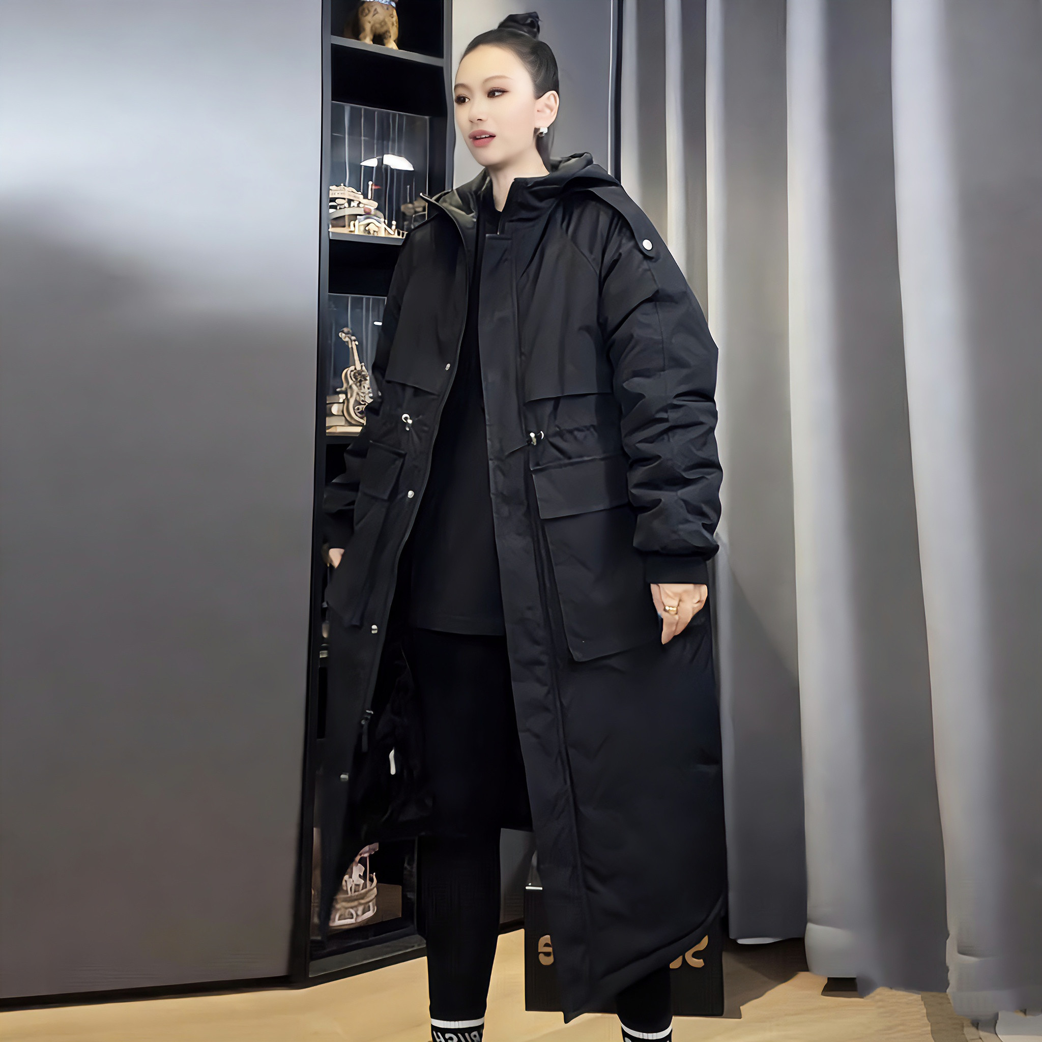 棉服女大码宽松长款韩版连帽加厚棉服过膝中长款休闲冬季外套,淘宝优惠券,粉丝福利购,淘宝优惠卷