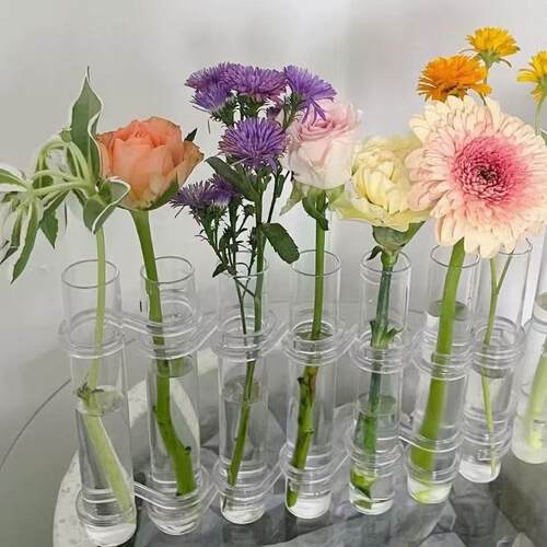 试管花瓶网红风高颜值玻璃摆件鲜花水培花器组合插花瓶桌面装饰品 - 图3