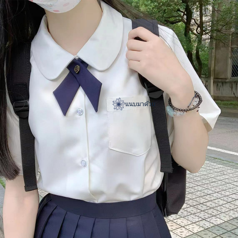 jk制服女学院风衬衫裙子泰国泰式校服娜诺全套高中生毕业班服套装-图0