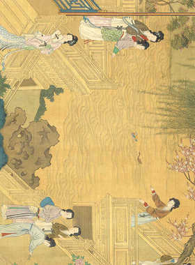 明_仇英_百美图仿古装饰画画芯