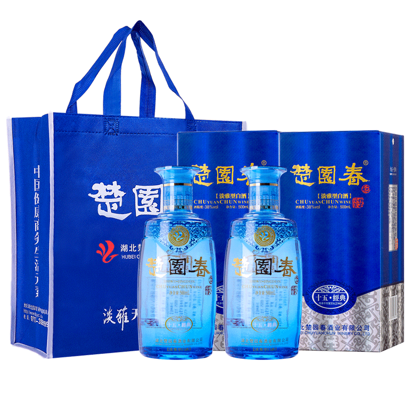 楚园春十五经典银版42度淡雅浓香型白酒湖北宴席送礼盒装酒 - 图0