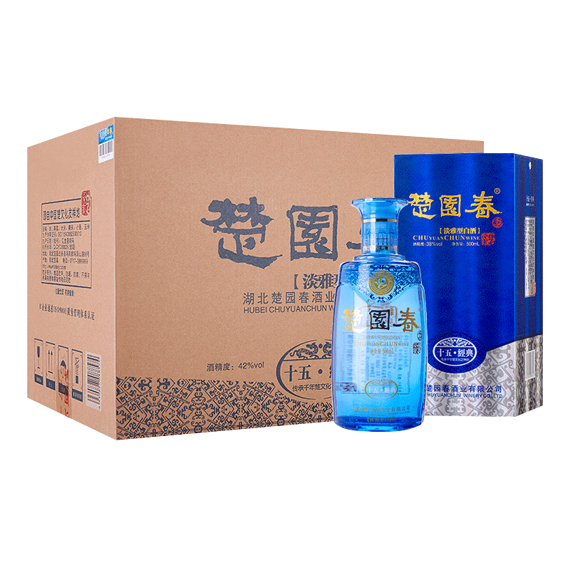 楚园春42度银版十五经典淡雅浓香型500ml*6瓶白酒整箱礼盒装送礼 - 图3