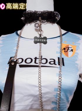 SADO高端定制蕾丝铃铛项圈女m定制刻字情调女仆颈带女朋友牵引绳