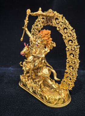 吉祥天母/班丹拉姆/吉祥天女/拉姆/12cm金铜佛像藏传佛堂供奉摆件