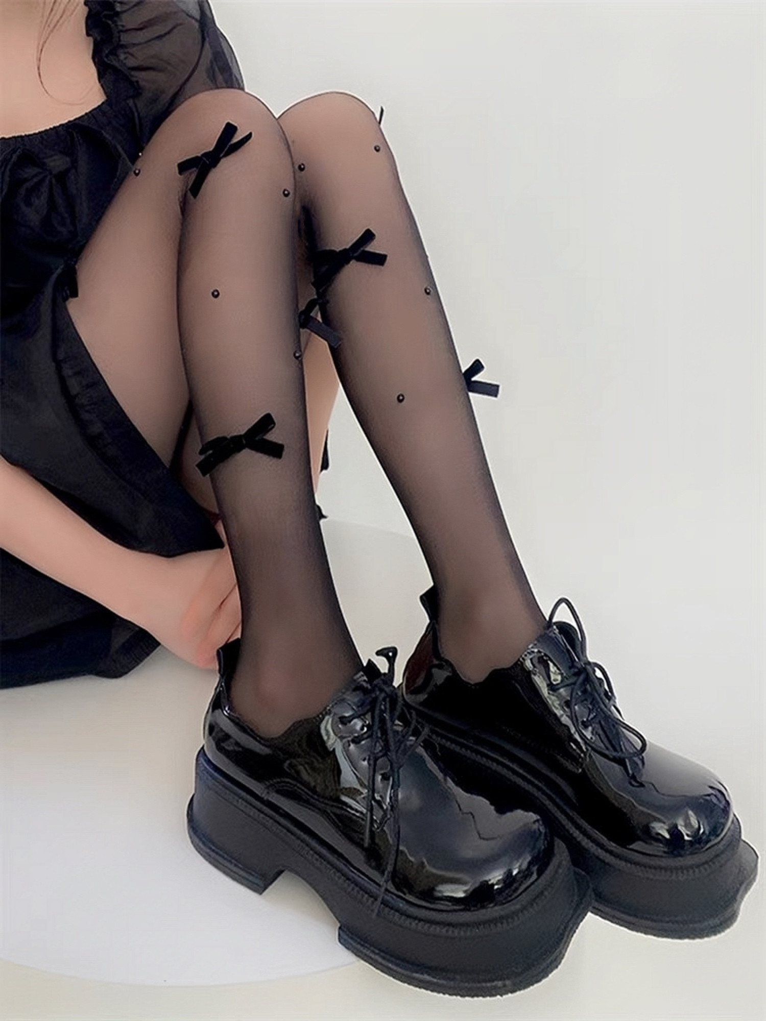 甜妹纯欲奶白少女订珍珠蝴蝶结连裤袜夏季超薄任意剪洛丽塔丝袜女,淘宝优惠券,粉丝福利购,淘宝优惠卷