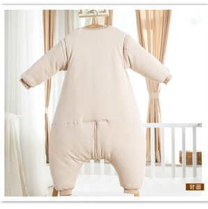 阳光菊母婴用品秋冬款彩棉新生婴儿分腿睡加厚宝宝睡袋儿童防踢被