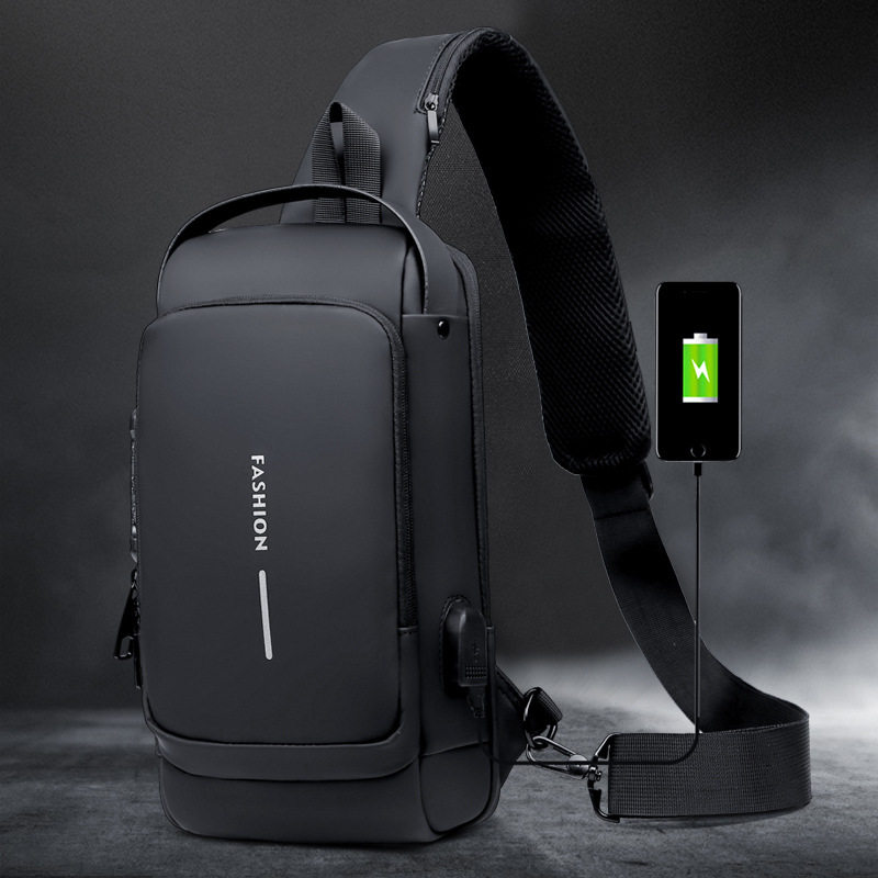 Men's chest bag password lock anti-theft riding bag casual outdoor running and travel waist bag one shoulder crossbody sports backpack