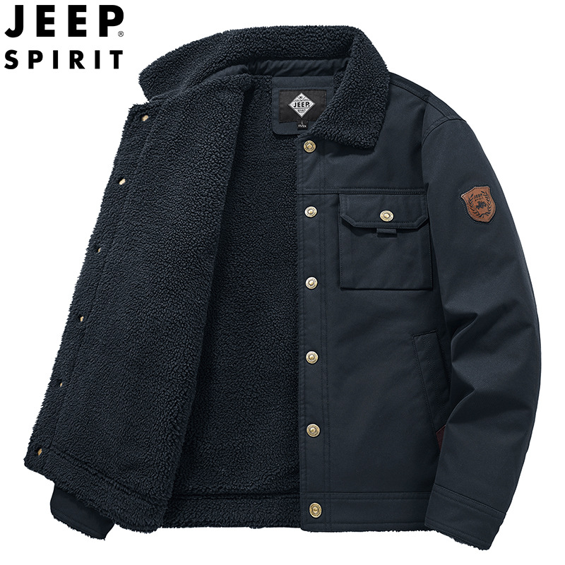 主推JEEP SPIRIT保暖棉衣男士外套棉服男装加厚加绒棉袄HL1512