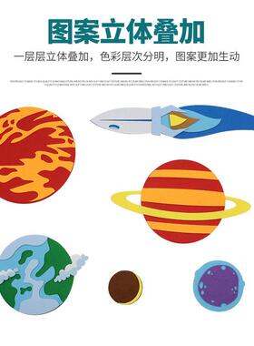 墙贴画科技黑板报装饰墙面文化创新教室无纺布航空航天作品材料AI