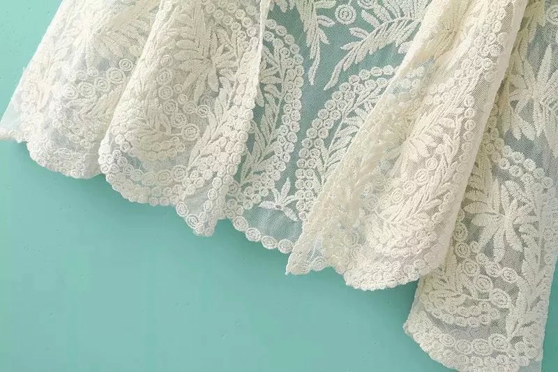 雅依俪人海边度假蕾丝开衫沙滩外塔防晒泳衣比基尼罩衫可下水小披肩外套女2