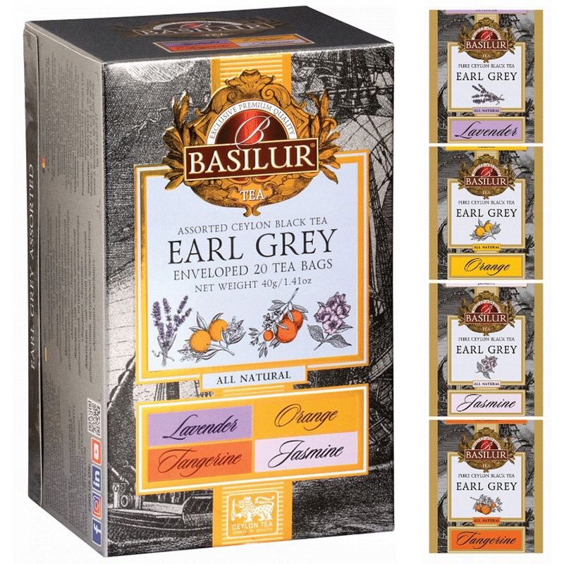 BASILUR宝锡兰薰衣草 橙子 柑橘 茉莉味伯爵红茶茶包四味混合装,淘宝优惠券,粉丝福利购,淘宝优惠卷