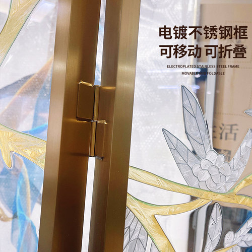 瑞杰 可折叠隔断屏风 纯手工珐琅彩工艺 可移动屏风 【限量10套】 - 图2
