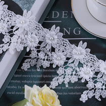 Curtain Standing Side Holding Pillow Sofa Decoration Webbing Webbing Embroidered Material Splicing Water Soluble Flowers White Lace Lace M-31