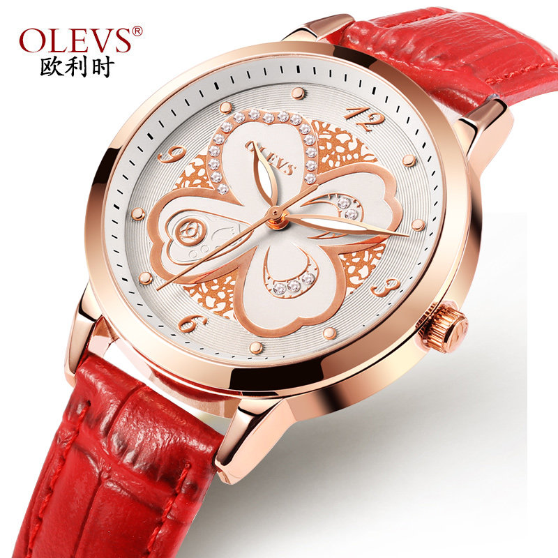 欧利时幸运女神四叶草女士时尚女表 宾格致未来国产腕表