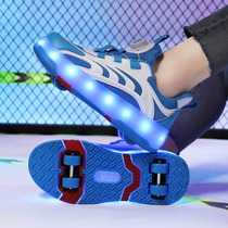 Child Riot Walking Shoes Wheels Slip Boy Four Wheels Wheels Shoes Double Wheels Stealth Skates Invisible Girl With Wheels Light Shoes