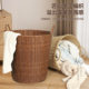 High-end dirty clothes storage basket imitation rattan storage bucket