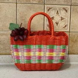 Плетеная пластиковая портативная корзина для хранения для ванны