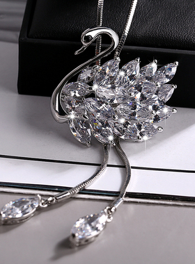 百搭长款流苏水晶韩国配饰毛衣链