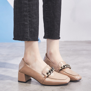 韩版粗跟英伦风小皮鞋