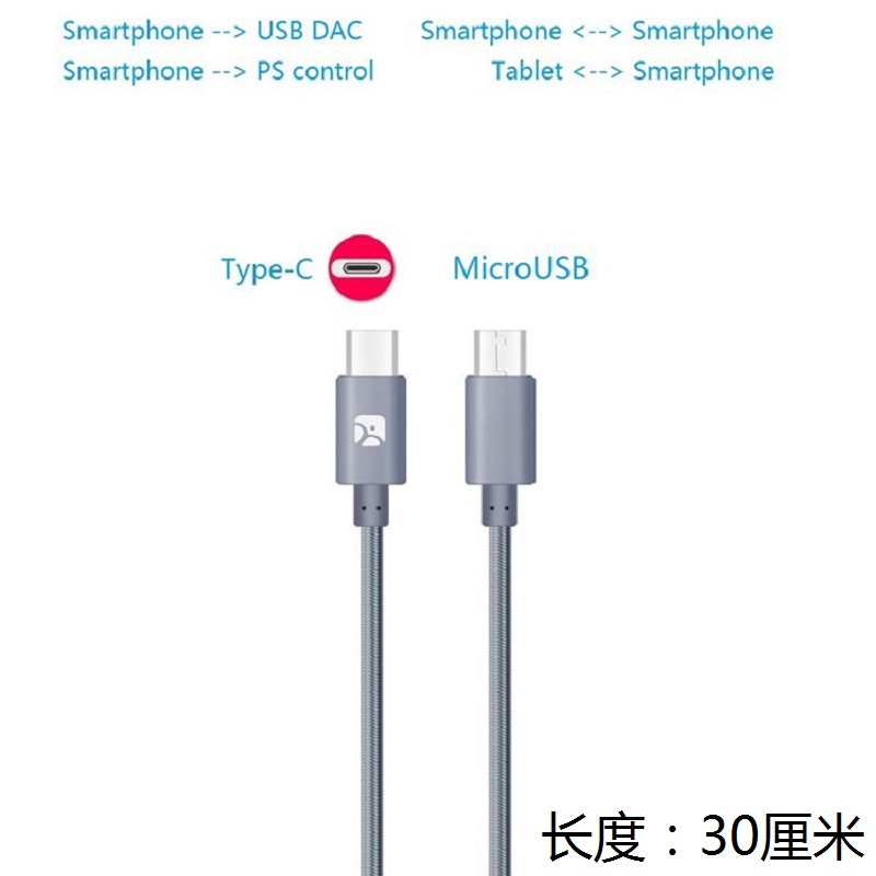 Sony 1ADAC解码线适用安卓小米Type-C to MicroUSB OTG mojo hugo - 图2