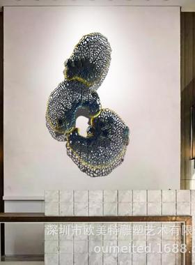 现货铁艺客厅玄关古铜金属壁挂壁饰镂空树造型墙面装饰仿真树叶