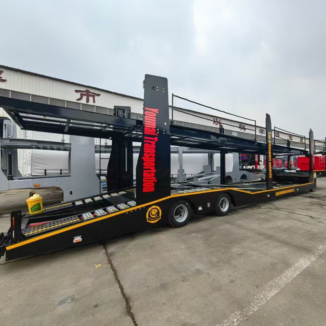 两桥笼车车辆运输轿运挂车 13.75米出口欧洲五国8位轿运车 - 图0