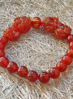 5V原创红运系列红玛瑙貔貅手链女