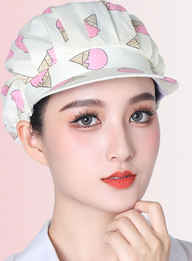 纯棉卡通包发帽蛋糕烘焙工作帽