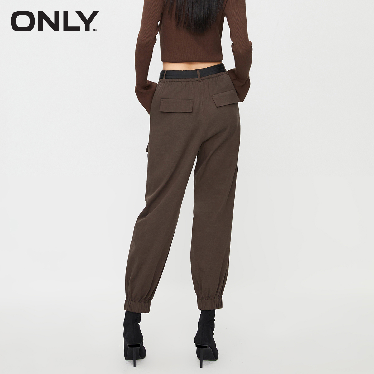 ONLY2023秋季高腰束脚长裤休闲裤