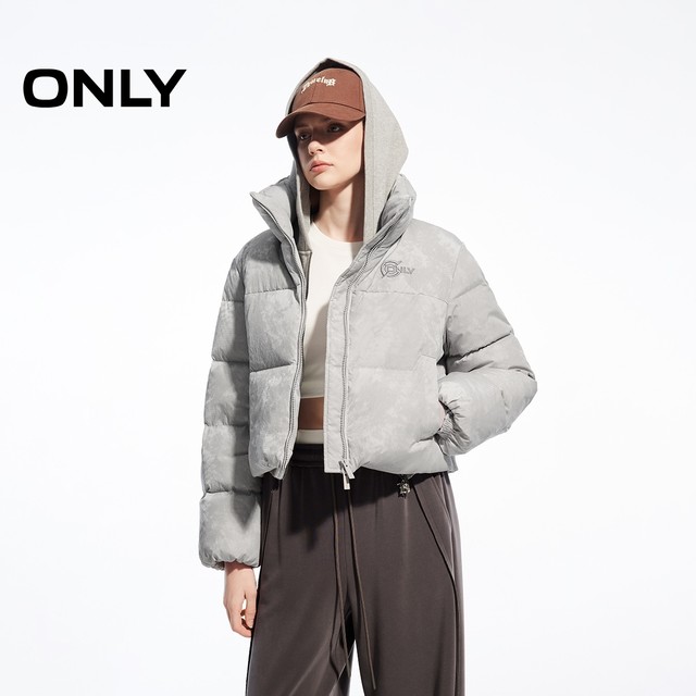 ONLY Warm Loose Stand Collar Short Down Jacket Stand Collar