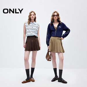 ONLY2026秋季新款俏皮侧边扣带设计学院风百褶裙短裙半身裙女