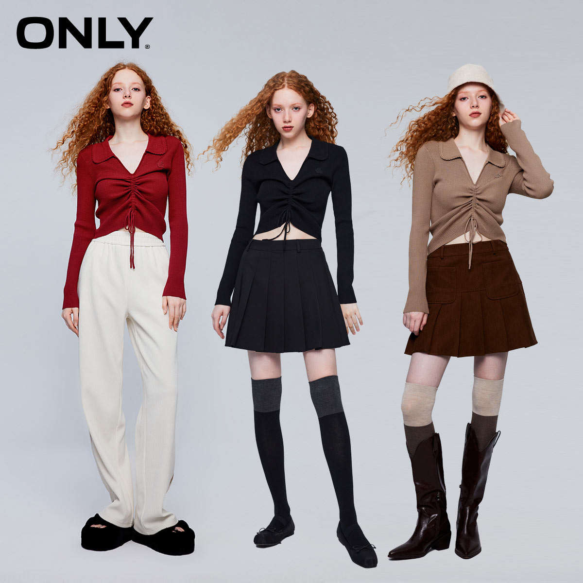 多色可选【ONLY】秋季新款短款针织衫