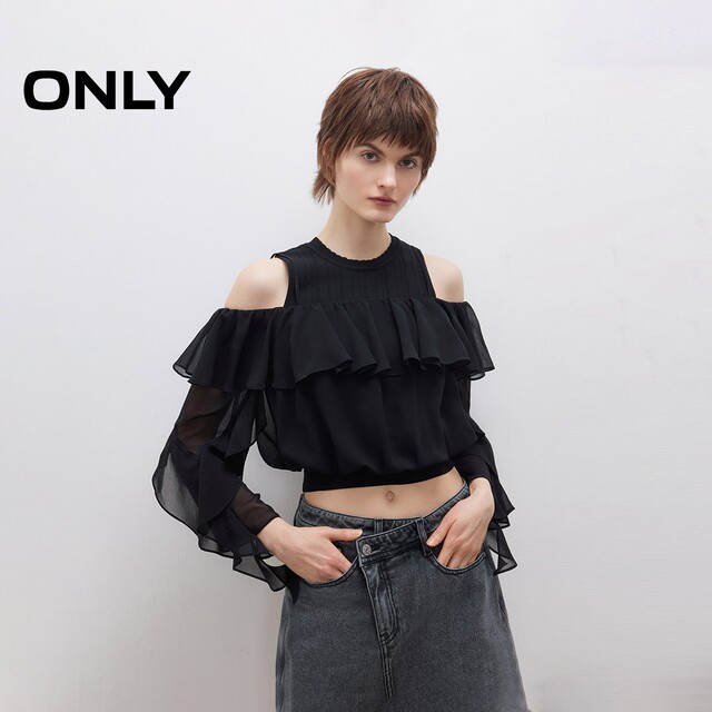 ພຽງແຕ່ເສື້ອ lace suit ruffled