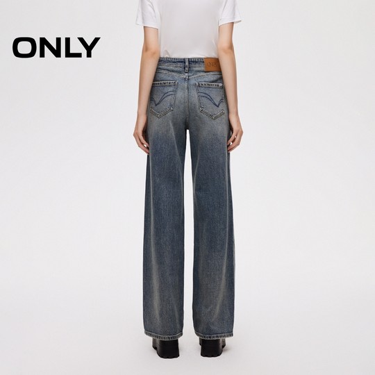 ONLY high-waisted straight-leg jeans