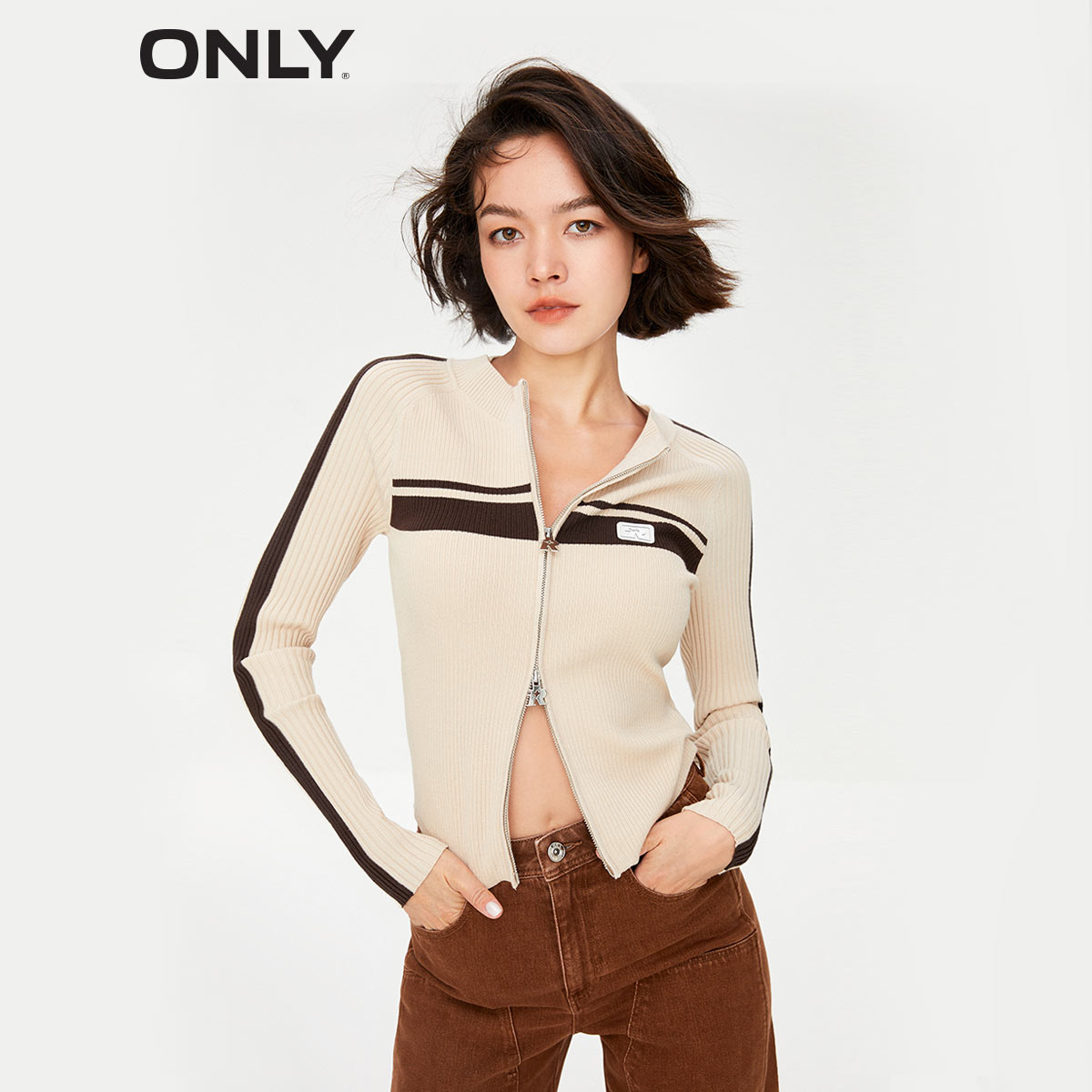 ONLY秋季时尚撞色美式